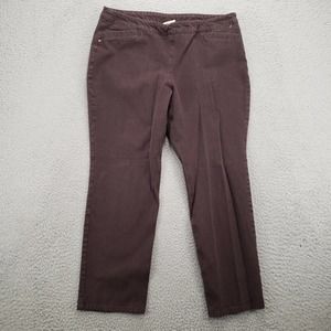 Chicos Pants Mens 2‎ US/12 Short Burgundy So Slimming Flat Front Casual Pockets